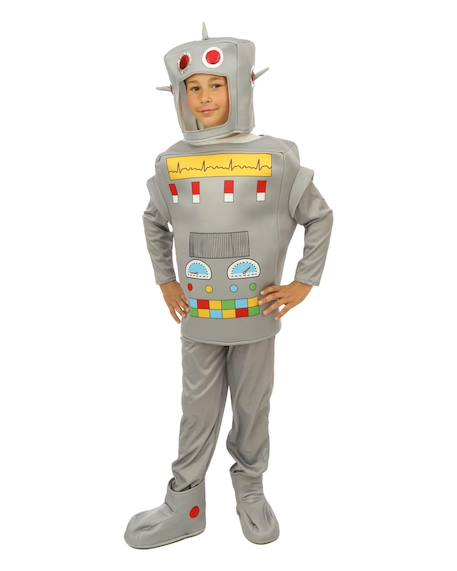 Déguisement enfant robot haut, pantalon et casque Gris 1 - vertbaudet enfant 