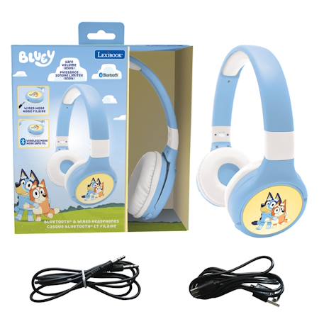 Casque 2 en 1 bluey bluetooth et filaire avec limitation de son 85 dB ROSE 3 - vertbaudet enfant 