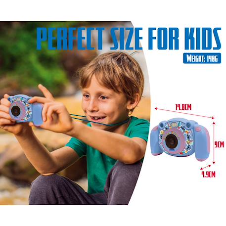 Appareil photo numérique HD Stitch - fonction photo, vidéo, audio, jeux, carte SD 32Go incluse BLEU 3 - vertbaudet enfant 