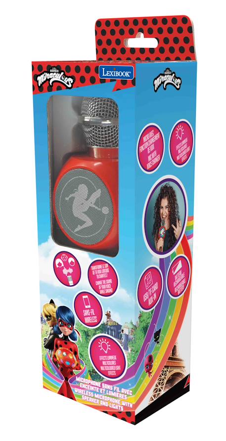Micro karaoké sans fil miraculous enceinte bluetooth ROUGE 4 - vertbaudet enfant 