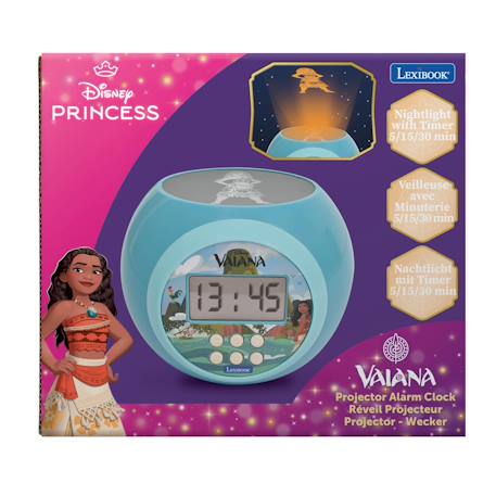 Réveil projecteur Vaiana, fonction alarme, veilleuse avec minuterie, écran LCD BLEU 5 - vertbaudet enfant 