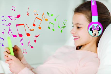 Casque 2 en 1 minnie mouse bluetooth et filaire avec limitation de son ROSE 3 - vertbaudet enfant 