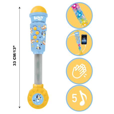 Microphone bluey avec tube lumineux, enceinte (entrée auxiliaire), mélodies et effets sonores BLEU 2 - vertbaudet enfant 