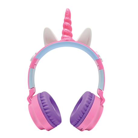 Casque lumineux pliable bluetooth et filaire licorne avec limitation du volume ROSE 1 - vertbaudet enfant 