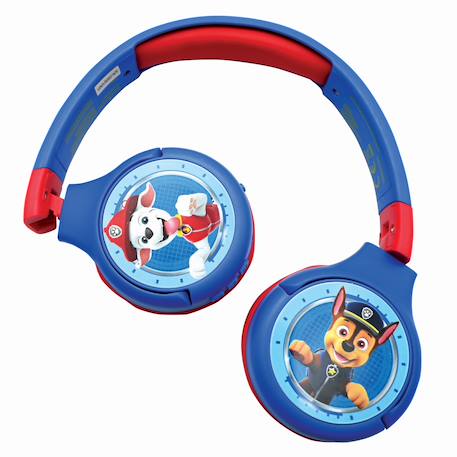 Casque 2 en 1 pat patrouille bluetooth et filaire confortable et pliable avec limitation de son BLEU 1 - vertbaudet enfant 