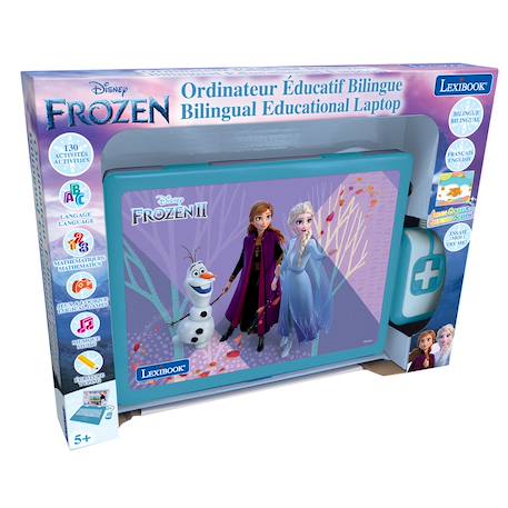 Ordinateur éducatif couleur bilingue reine des neiges (fr/en) 124 Activités pour Apprendre BLEU 2 - vertbaudet enfant 