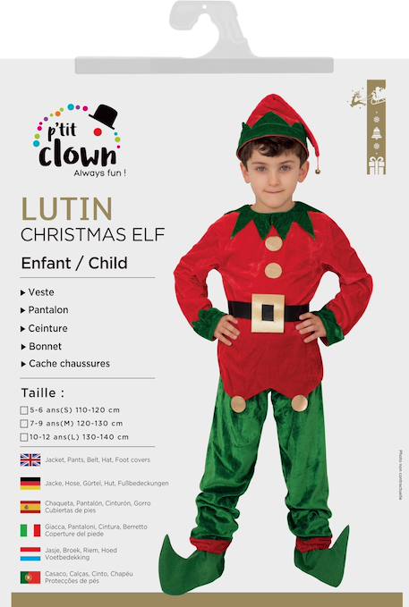 Déguisement enfant garçon lutin Rouge, vert 2 - vertbaudet enfant 