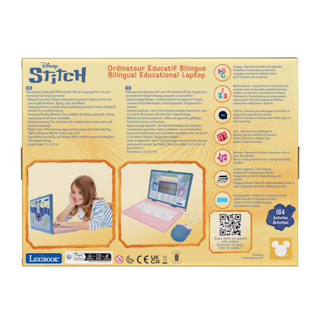 Ordinateur éducatif bilingue avec 164 activités au design stitch (en/fr) BLEU 4 - vertbaudet enfant 