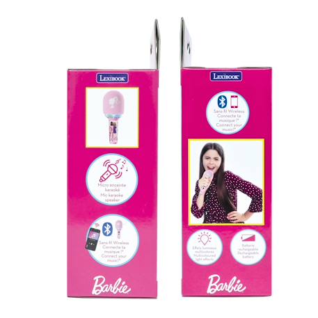 Karaoke microphone bluetooth/sans fil barbie avec effets sonores et lumineux ROSE 4 - vertbaudet enfant 