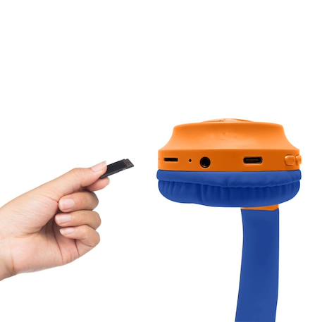 Casque lumineux pliable bluetooth et filaire naruto avec limitation du volume ORANGE 3 - vertbaudet enfant 