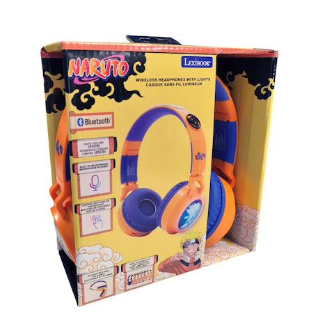 Casque lumineux pliable bluetooth et filaire naruto avec limitation du volume ORANGE 4 - vertbaudet enfant 