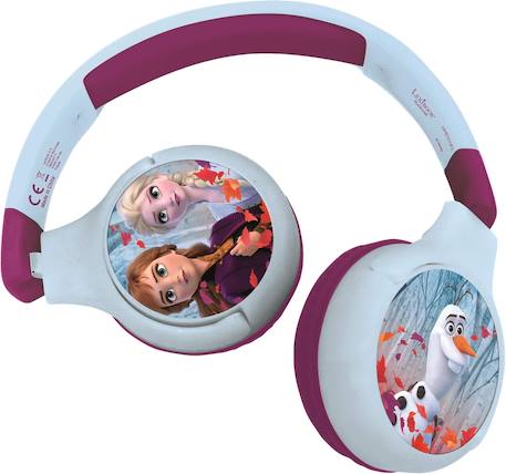 Casque 2 en 1 la reine des neiges bluetooth et filaire avec limitation de son BLEU 1 - vertbaudet enfant 