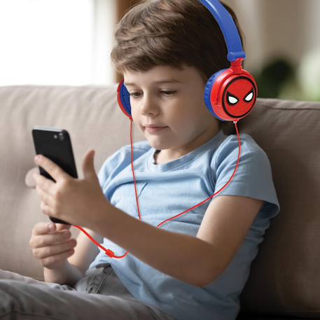 Casque stéréo filaire pliable avec limitation de volume d'écoute spiderman ROUGE 6 - vertbaudet enfant 