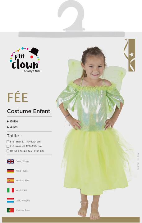 Déguisement enfant fille fée robe et ailes Multicolore+Rose+Vert irisé 6 - vertbaudet enfant 