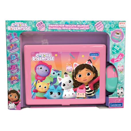 Ordinateur portable éducatif bilingue gabby et la maison magique (fr/en) ROSE 3 - vertbaudet enfant 
