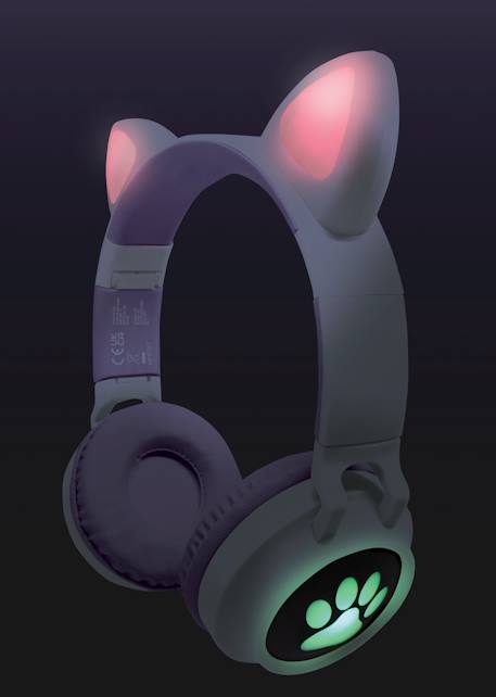 Casque sans fil rechargeable lumineux avec oreilles de chat Bluetooth ROSE 3 - vertbaudet enfant 