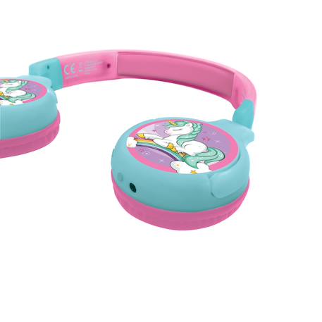 Casque 2 en 1 licorne bluetooth et filaire avec limitation de son ROSE 2 - vertbaudet enfant 