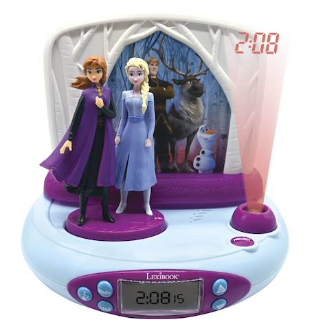 Réveil projecteur reine des neiges avec anna et elsa en 3d BLEU 1 - vertbaudet enfant 