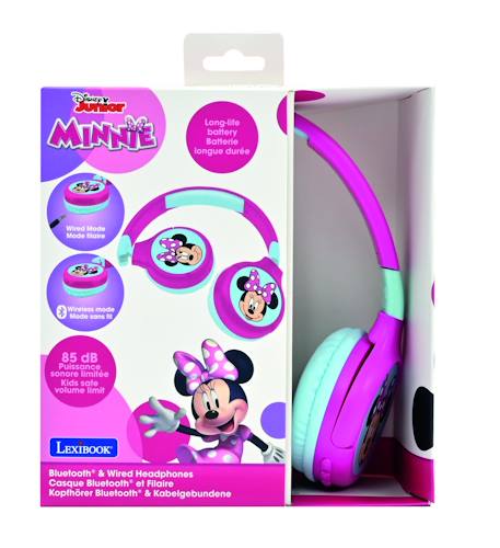 Casque 2 en 1 minnie mouse bluetooth et filaire avec limitation de son ROSE 5 - vertbaudet enfant 