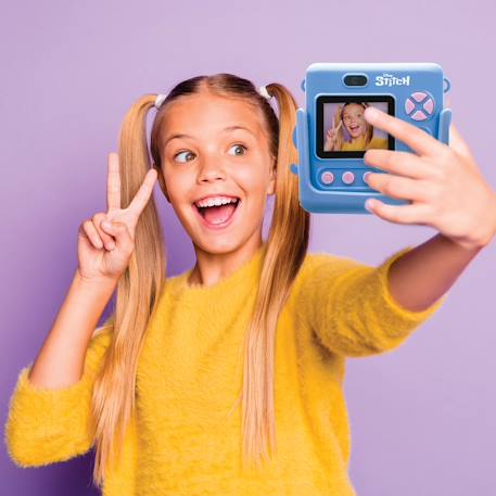 Starcam® pack caméra avec imprimante instantanée Stitch, carte sd, 4 rouleaux de papier, dragonne BLEU 2 - vertbaudet enfant 