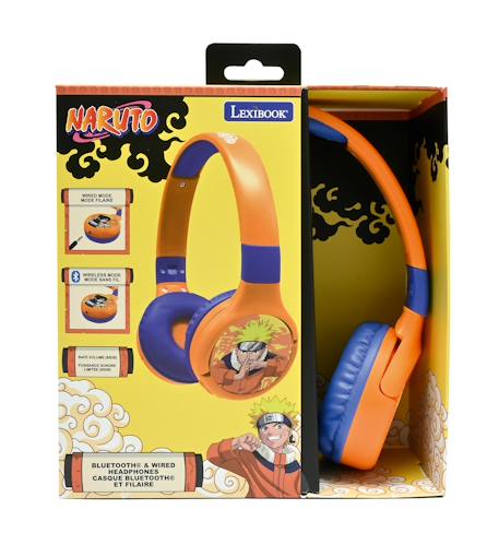 Casque 2 en 1 naruto bluetooth et filaire avec limitation de son ORANGE 3 - vertbaudet enfant 