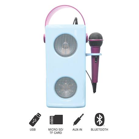 Puissante enceinte bluetooth  lumineuse la reine des neiges avec micro BLEU 2 - vertbaudet enfant 