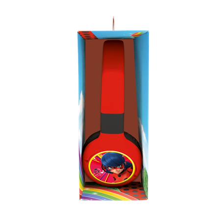 Casque 2 en 1 miraculous bluetooth et filaire confortable et pliable avec limitation de son ROUGE 3 - vertbaudet enfant 