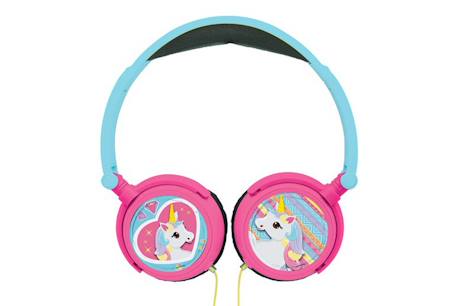 Casque stéréo filaire pliable licorne avec limitation de volume d'écoute ROSE 1 - vertbaudet enfant 