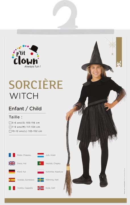 Déguisement enfant fille sorcière robe et chapeau Noir 2 - vertbaudet enfant 