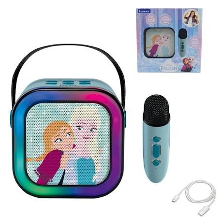 Enceinte karaoké portable la reine des neiges avec un microphone sans fil BLEU 1 - vertbaudet enfant 