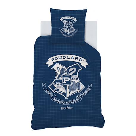 Parure de lit imprimée 100% coton, harry potter preppy Bleu nuit 3 - vertbaudet enfant 