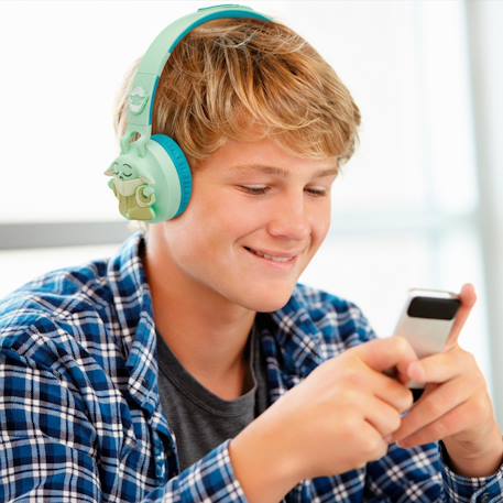 Casque lumineux pliable bluetooth® et filaire avec un design 3d de l’univers star wars avec limitation du volume BLEU 3 - vertbaudet enfant 
