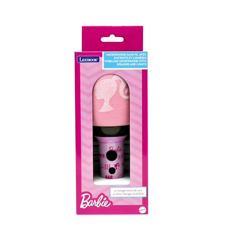 Karaoke microphone bluetooth/sans fil barbie avec effets sonores et lumineux ROSE 3 - vertbaudet enfant 