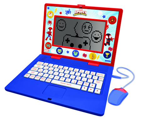 Ordinateur portable parlant éducatif bilingue spidey and his amanzing friends avec 170 activités (85 dans chaque langue) grand écran de 6.7” en anglais et français ROUGE 1 - vertbaudet enfant 
