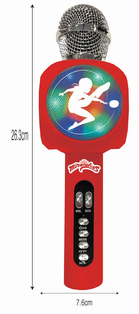 Micro karaoké sans fil miraculous enceinte bluetooth ROUGE 3 - vertbaudet enfant 