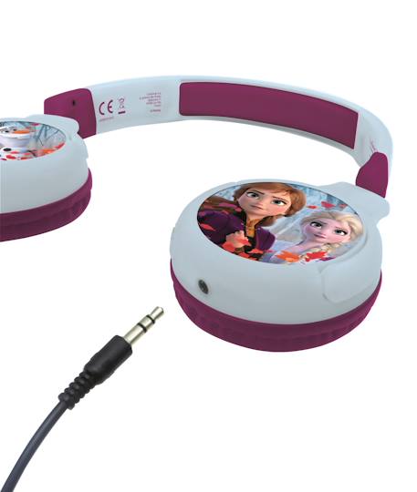 Casque 2 en 1 la reine des neiges bluetooth et filaire avec limitation de son BLEU 2 - vertbaudet enfant 