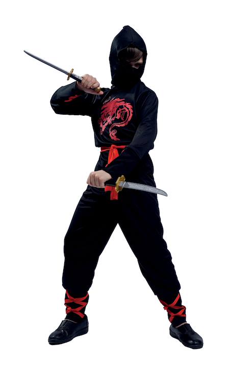 Déguisement enfant ninja Noir, or+Noir, rouge 3 - vertbaudet enfant 