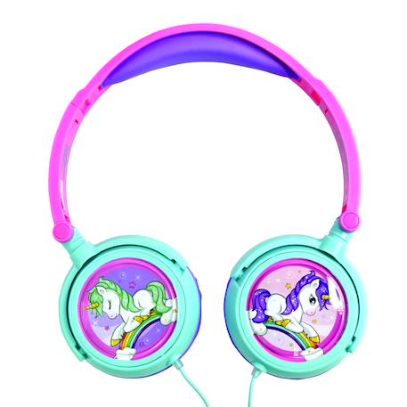 Casque stéréo filaire pliable licorne avec limitation de volume d'écoute ROSE 4 - vertbaudet enfant 