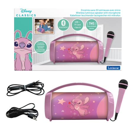 Enceinte bluetooth lumineuse avec micro angel stitch ROSE 2 - vertbaudet enfant 