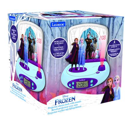 Réveil projecteur reine des neiges avec anna et elsa en 3d BLEU 2 - vertbaudet enfant 