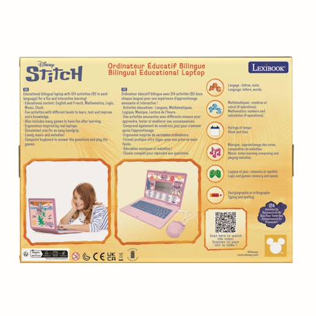 Ordinateur portable éducatif bilingue disney stitch (fr/en) ROSE 4 - vertbaudet enfant 