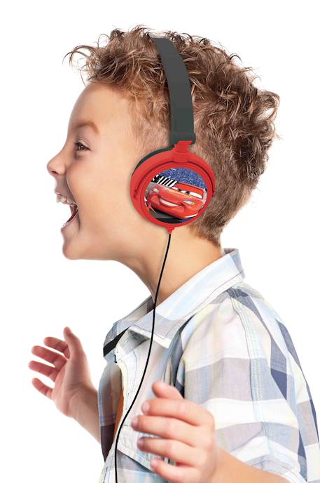 Casque stéréo filaire pliable avec limitation de volume d'écoute disney cars ROUGE 5 - vertbaudet enfant 