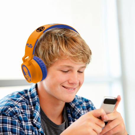 Casque lumineux pliable bluetooth et filaire naruto avec limitation du volume ORANGE 6 - vertbaudet enfant 