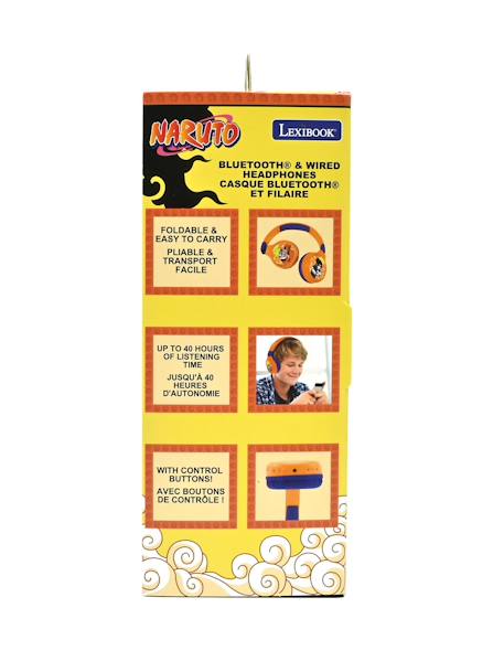 Casque 2 en 1 naruto bluetooth et filaire avec limitation de son ORANGE 4 - vertbaudet enfant 