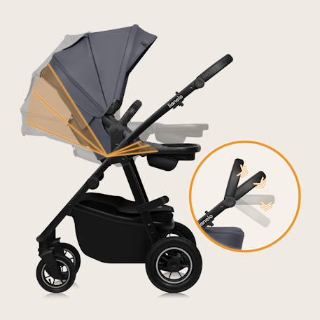 Poussette 3en1 amber plus avec nacelle, siège-auto, sac et accessoires Beige sand+Green forest+Grey graphite 16 - vertbaudet enfant 
