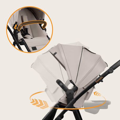 Poussette 3en1 amber plus avec nacelle, siège-auto, sac et accessoires Beige sand+Green forest+Grey graphite 5 - vertbaudet enfant 