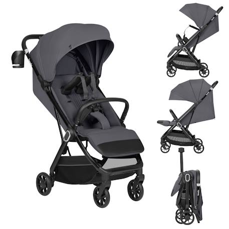 Poussette ultra-compacte bess légère avec pliage rapide, compatible avion Beige sand+Green forest+Grey stone 13 - vertbaudet enfant 