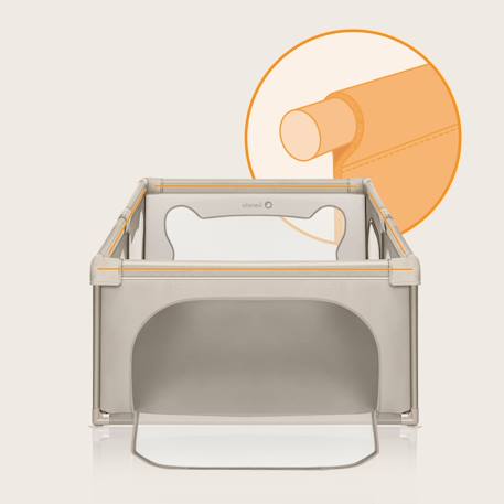 Parc bébé willow avec pliage rapide, 2 entrées latérales, parois en maille et sac de transport Beige sand+Grey concrete 5 - vertbaudet enfant 