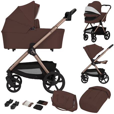 Poussette duo carmine jusqu’à 22 kg avec nacelle et accessoires Beige sand+Black onyx+Brown chocolate+Grey stone 12 - vertbaudet enfant 