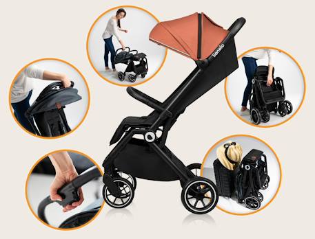 Poussette canne compacte cloe légère et pliable jusqu’à 22 kg Brown rust 3 - vertbaudet enfant 